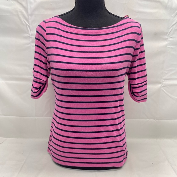 Women’s Lauren Ralph Lauren Pink Striped Top Size Medium - Picture 1 of 2
